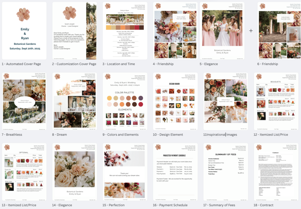 Florist Wedding Proposal Template Free True Client Pro